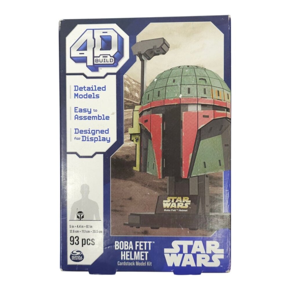 Spin Master Star Wars Boba Fett Helmet 4D Cardstock Model Kit 93 Pc Building Toy